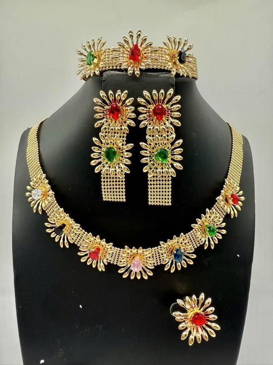 Non Tarnish multicolour zirconia set
