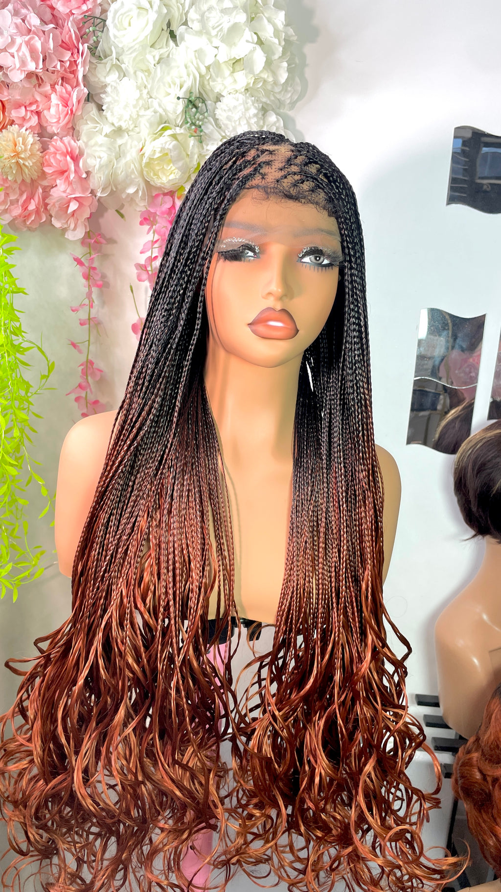 Glueless ready to wear French curls braided wig