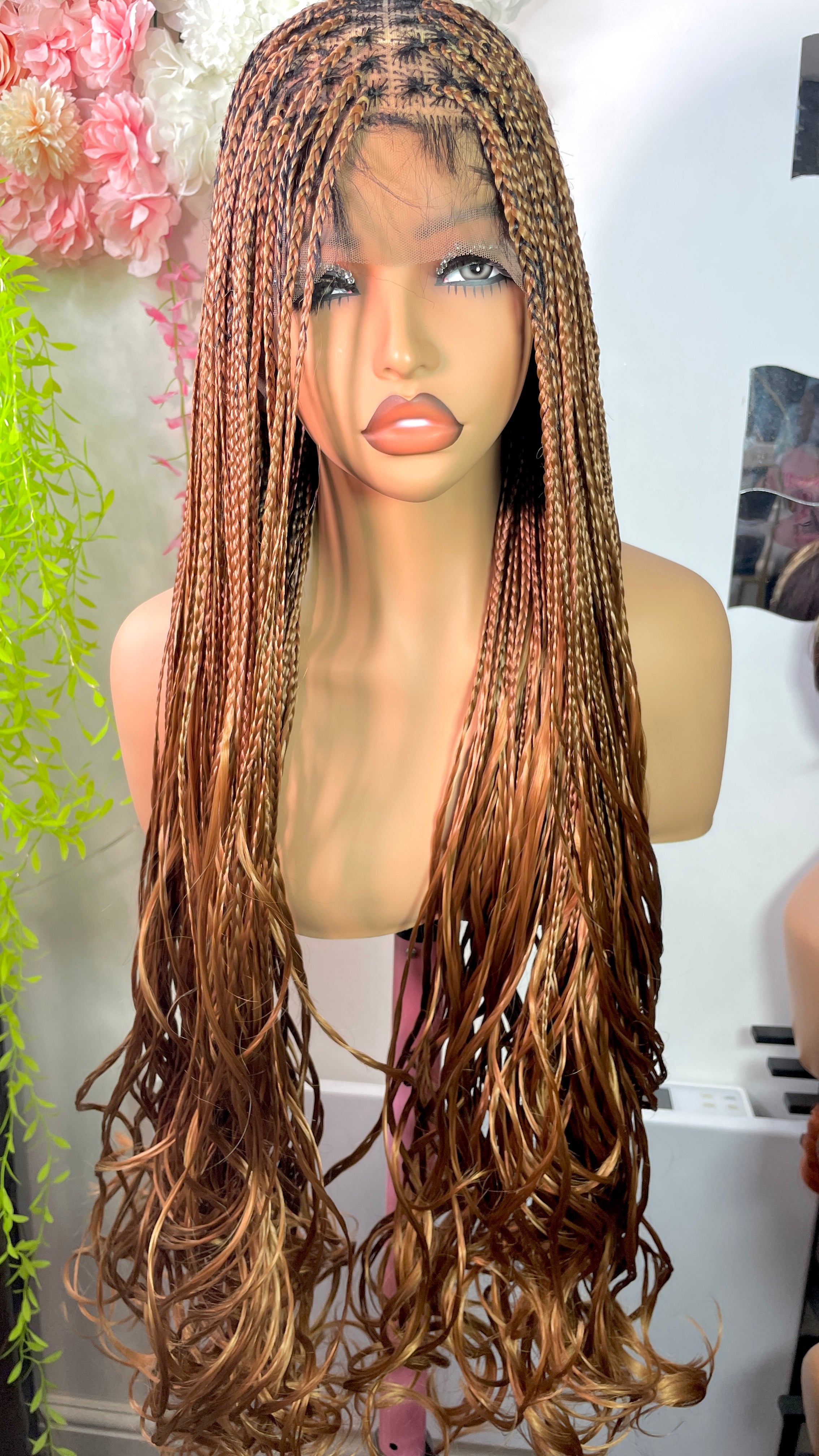 Gluess French curls braided wig
