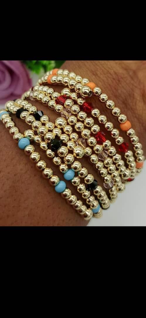 Non tarnish beaded 5in1 wrap bracelet