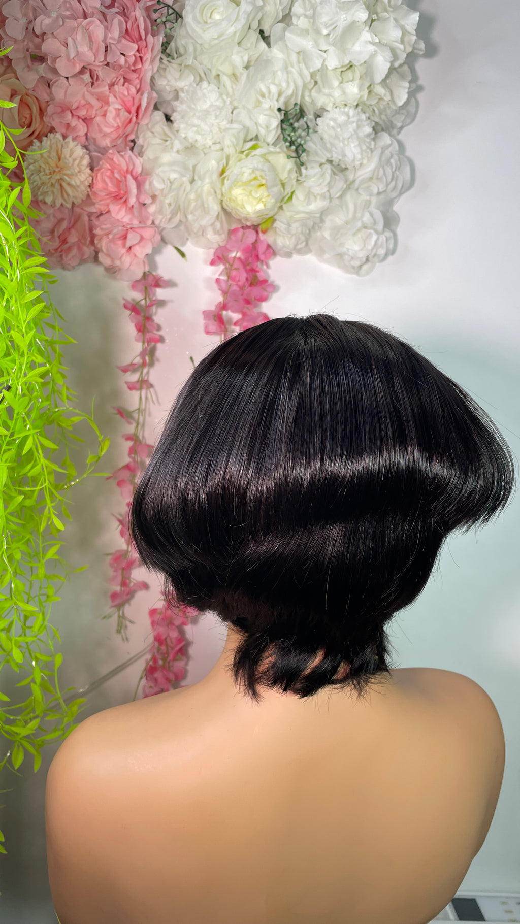 Wig Milly naturalistic 100 percent human hair short  fringe bob