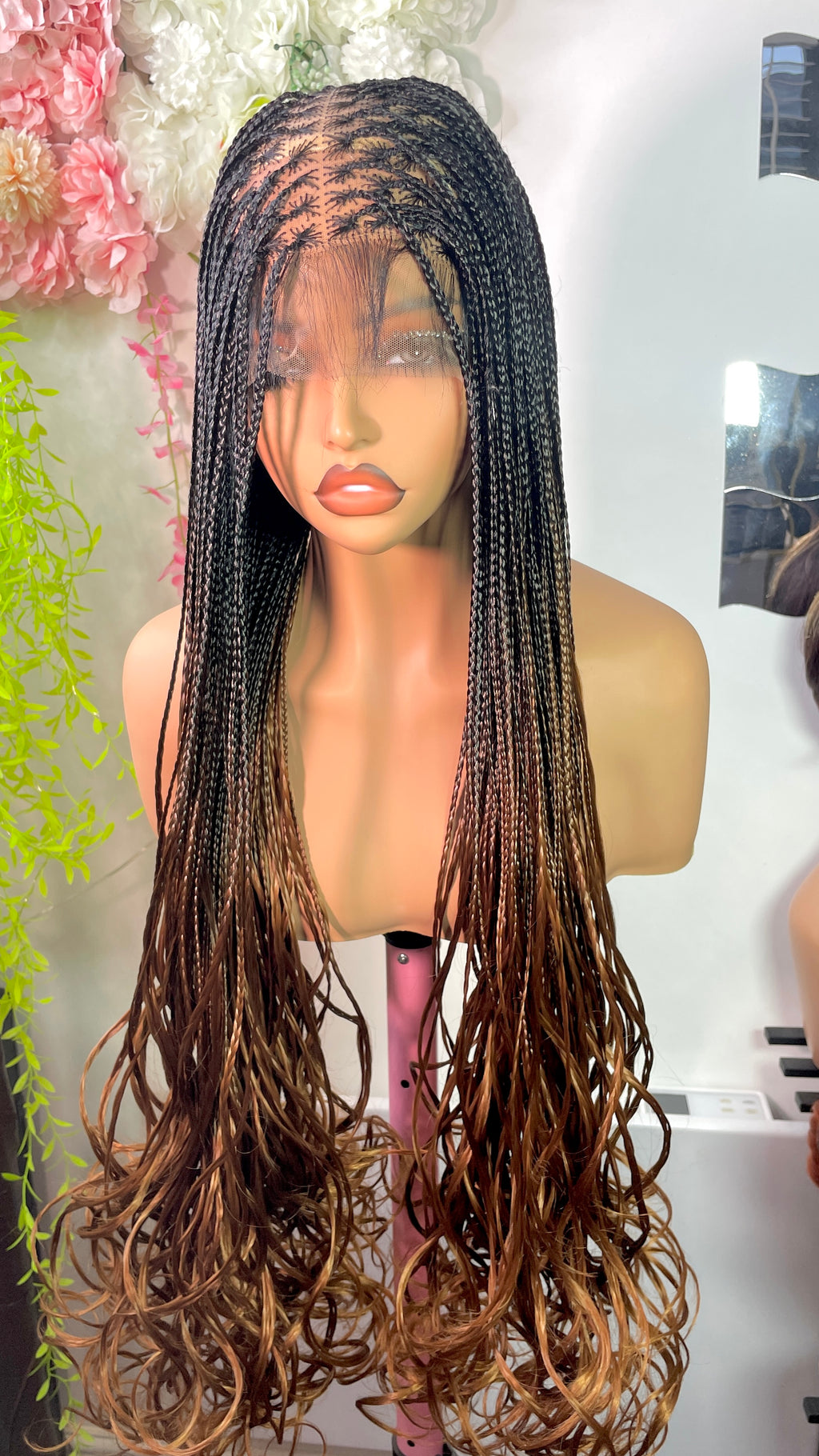 Ready to wear glueless French curls braided wig