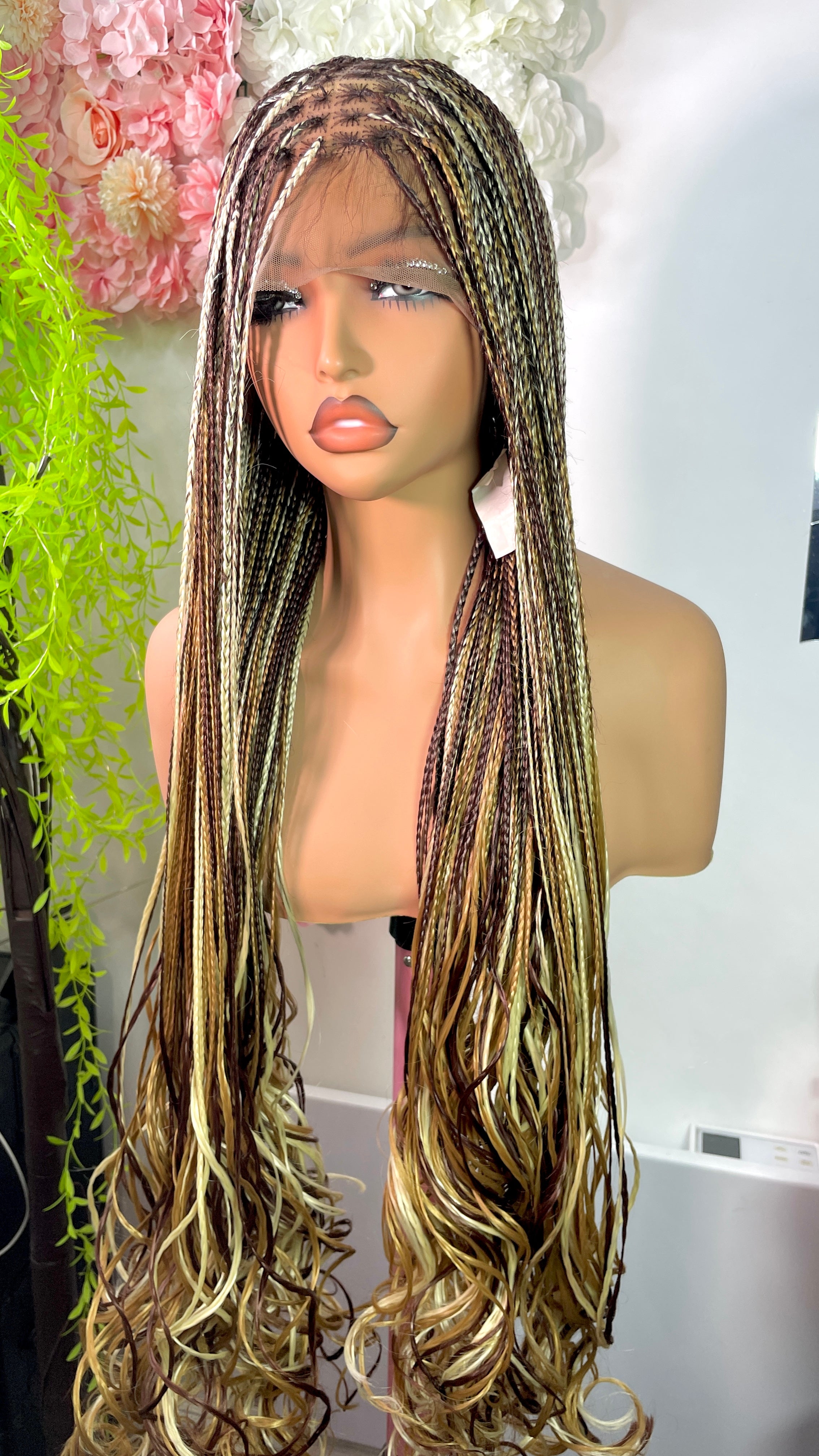 Ready to wear glueless French curls braided wig