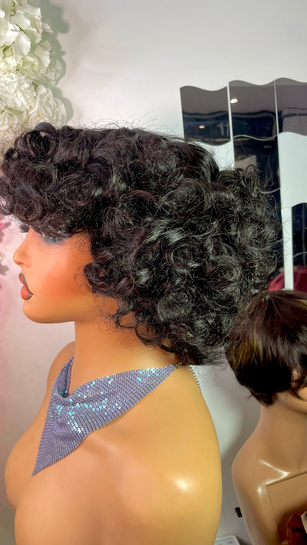 Wig Abesh 100% human Hair natural bounce curls