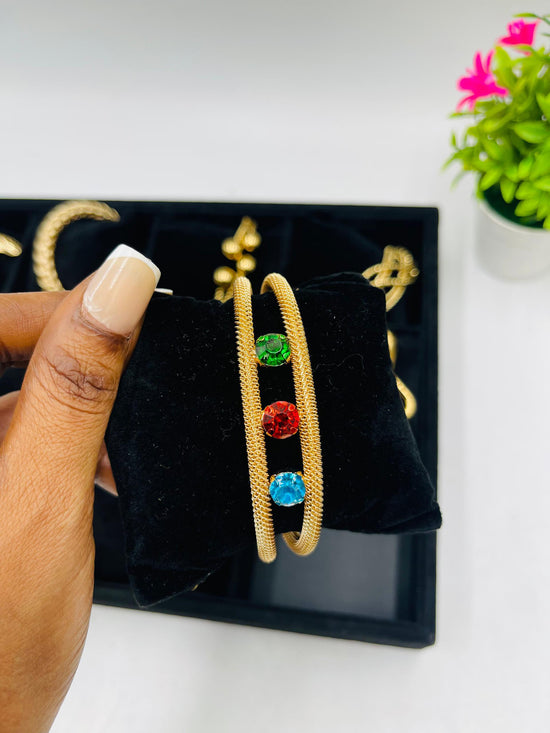 Multi color non tarnish chunky bangle