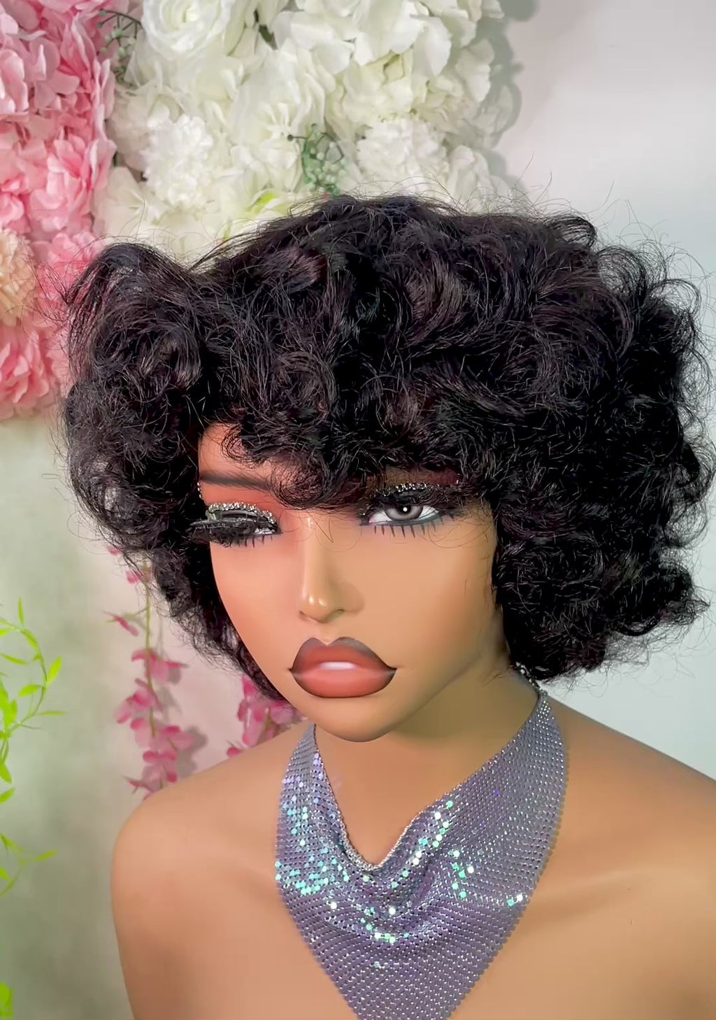 Wig Abesh 100% human Hair natural bounce curls