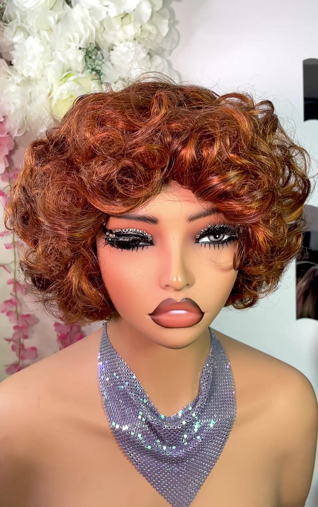 Wig Kisingoh 100% human hair natural bouncy curls