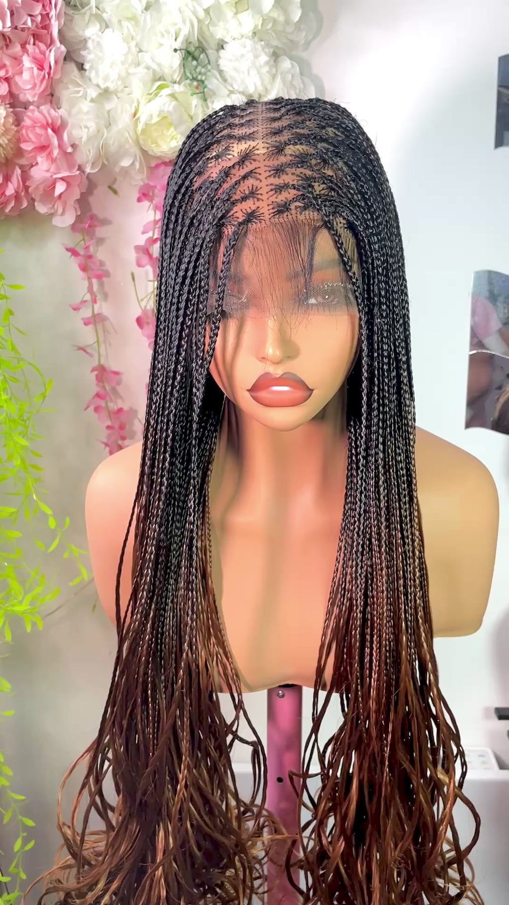 Ready to wear glueless French curls braided wig