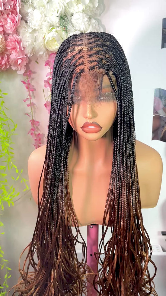 Ready to wear glueless French curls braided wig