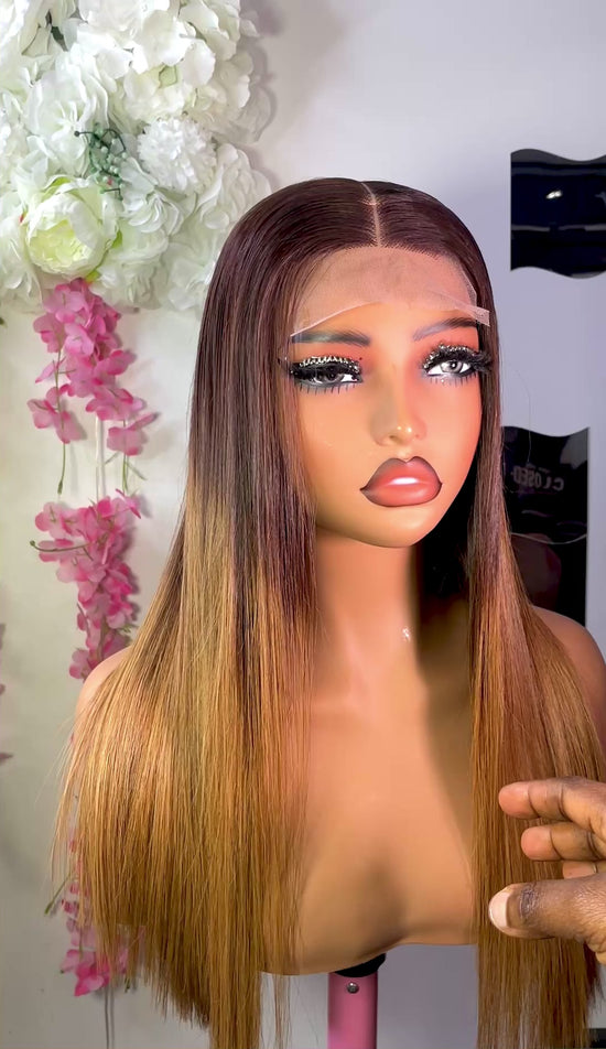 Wig Hoyin 20 inches Two Tone Donor Bone straight