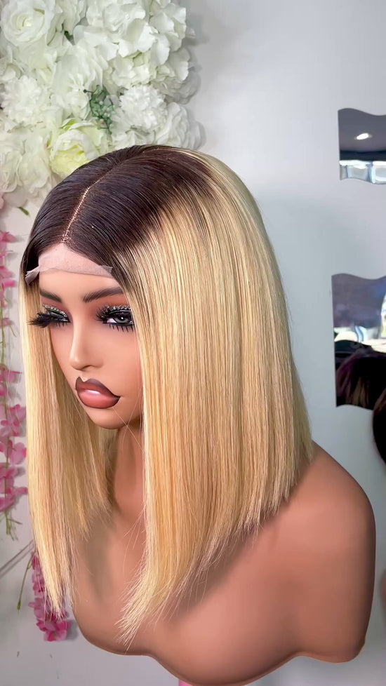 Wig Diana blonde single Donor Bone straight