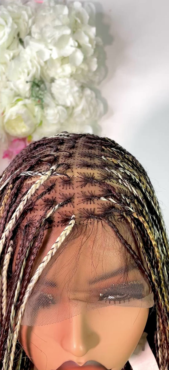 Ready to wear glueless French curls braided wig