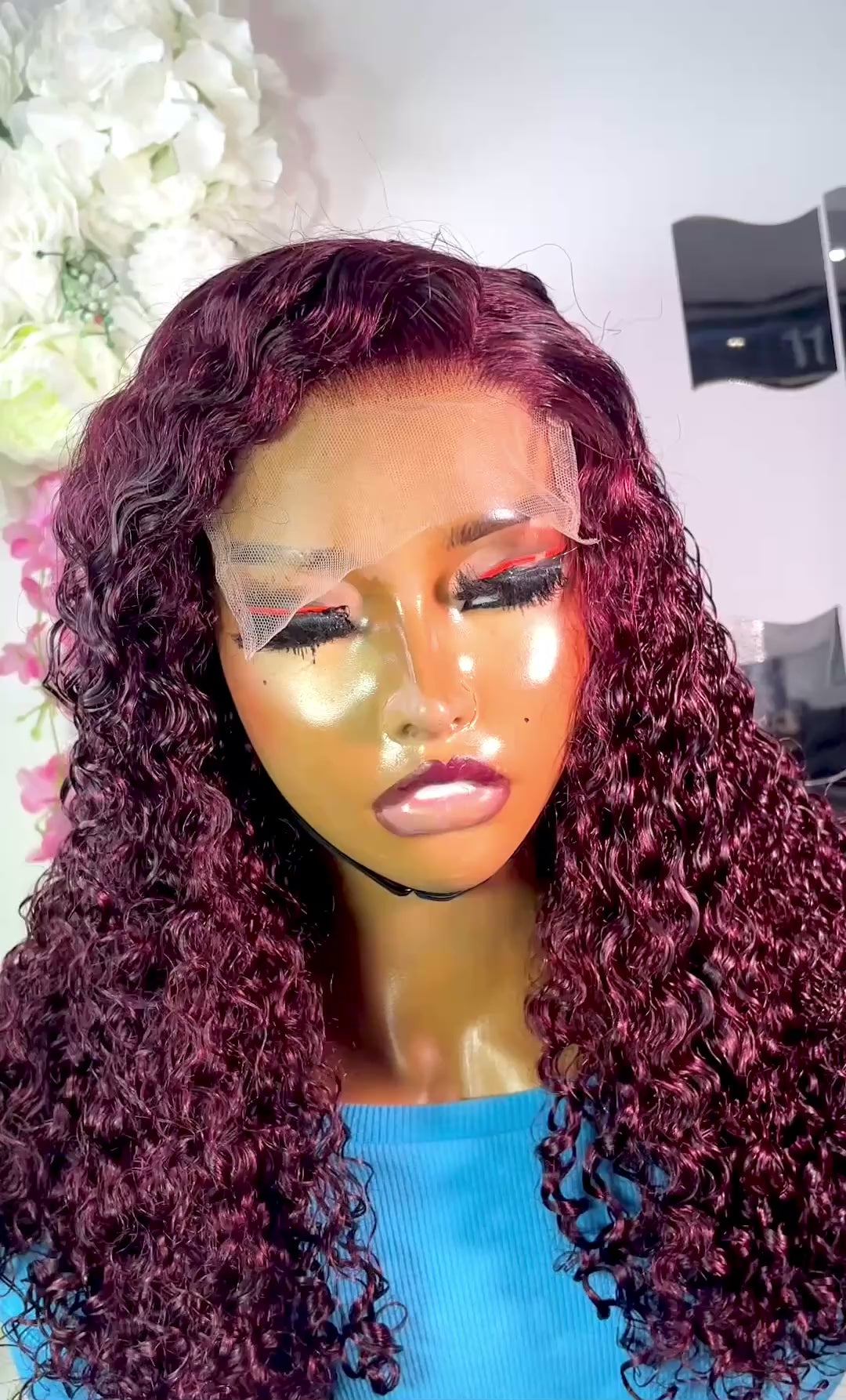 Wig Clara 100% human hair Virgin Burmese curls