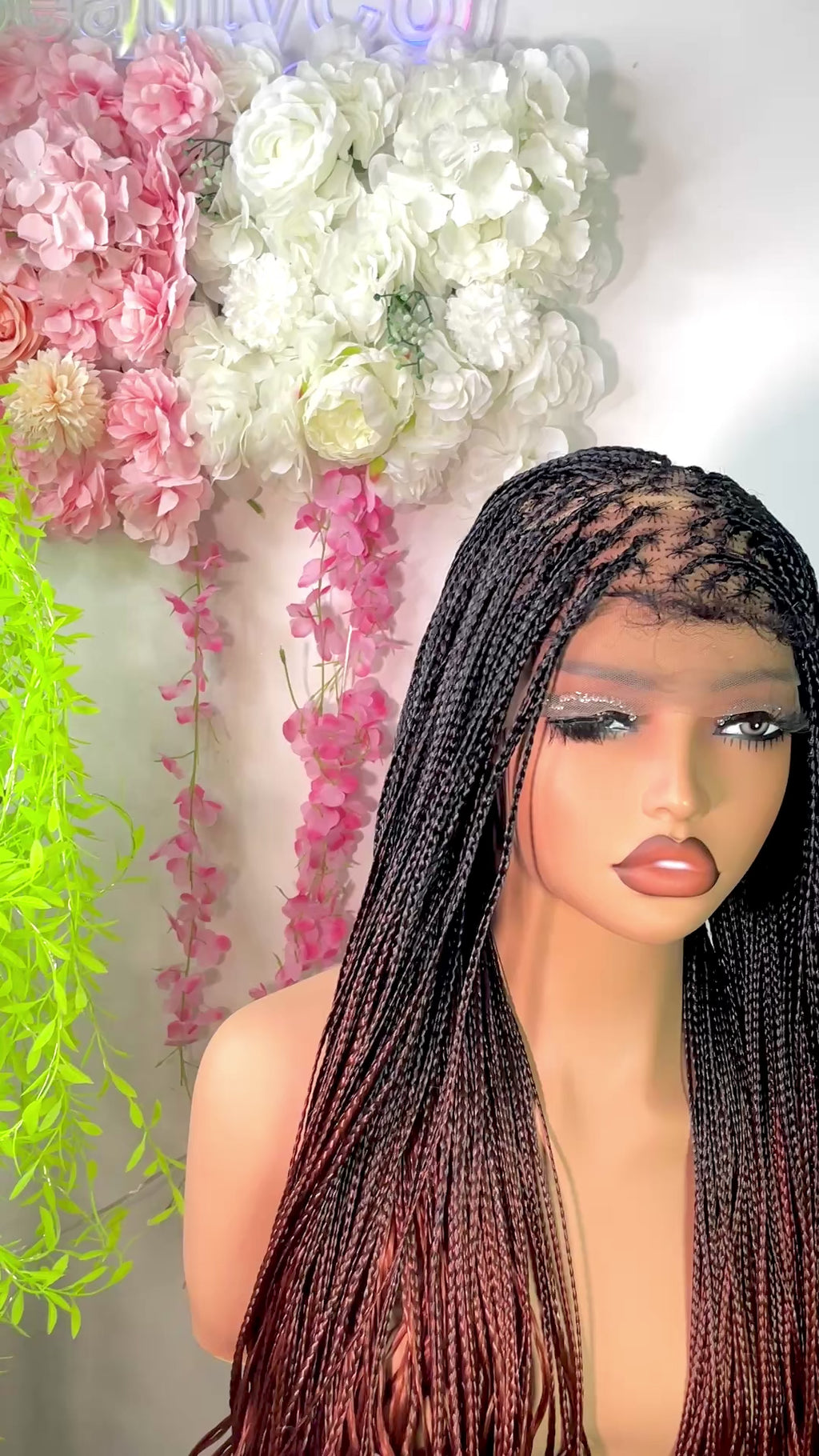 Glueless ready to wear French curls braided wig